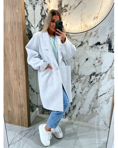 Płaszcz dresowy By o la la...! szary melanż