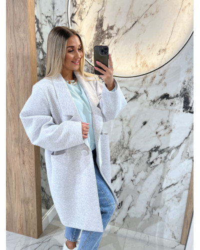 Płaszcz dresowy By o la la...! szary melanż