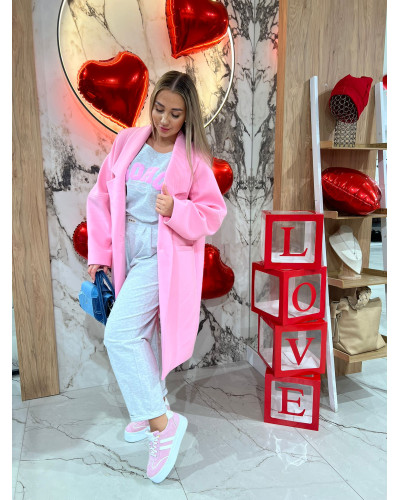 Płaszcz dresowy By o la la...! sugar pink