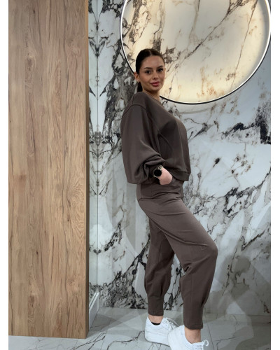 Bluza z bufiastym rękawem By o la la...! kakao