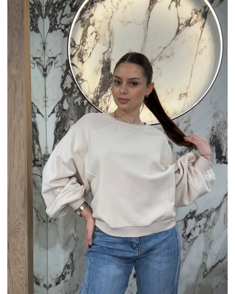 Bluza z bufiastym rękawem By o la la...! nude