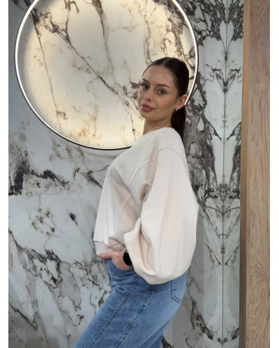 Bluza z bufiastym rękawem By o la la...! nude