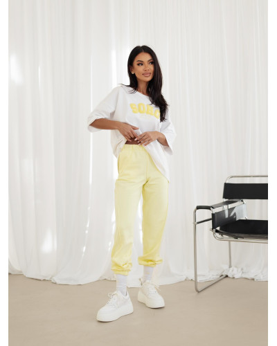 T-shirt SOHO By o la la...! biały z sunshine