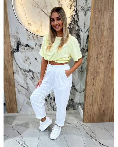 Spodnie dresowe z etykietą By o la la...! białe