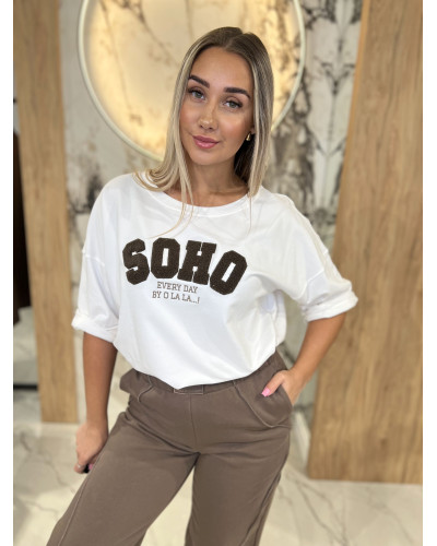 Spodnie dresowe z przeszyciem By o la la...! kakao