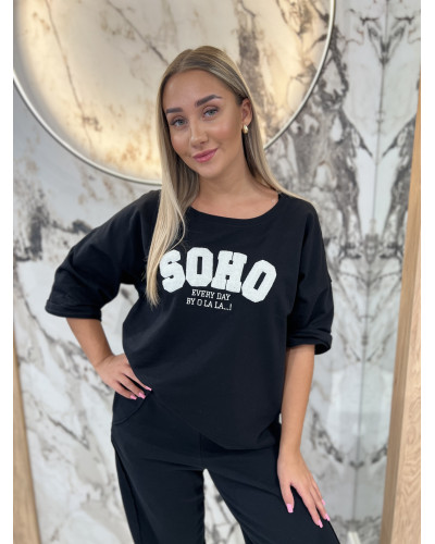 Spodnie dresowe z przeszyciem By o la la...! czarne