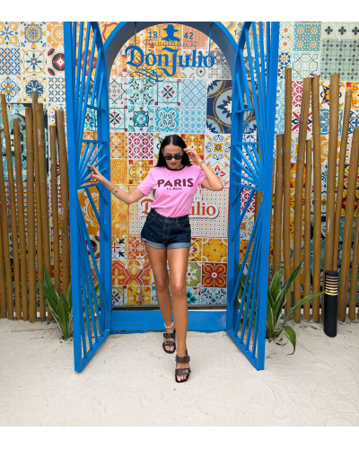 T-Shirt La Milla Paris róż z bordo