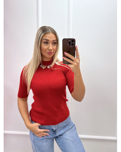 Półgolf prążkowany By o la la...! red kiss