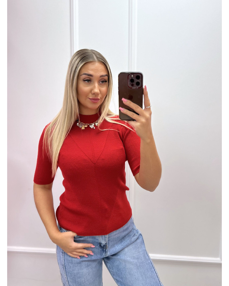 Półgolf prążkowany By o la la...! red kiss