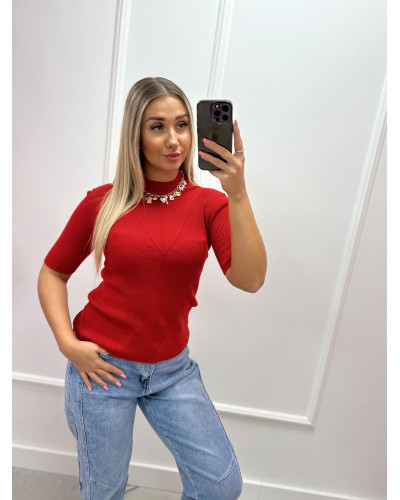 Półgolf prążkowany By o la la...! red kiss