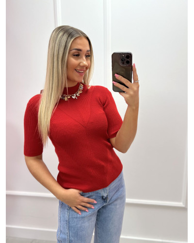 Półgolf prążkowany By o la la...! red kiss