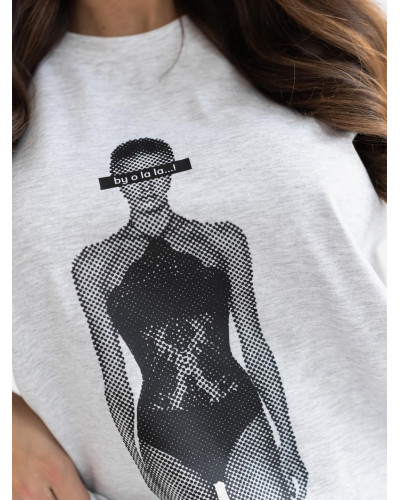 T-shirt modelką By o la la...! szary