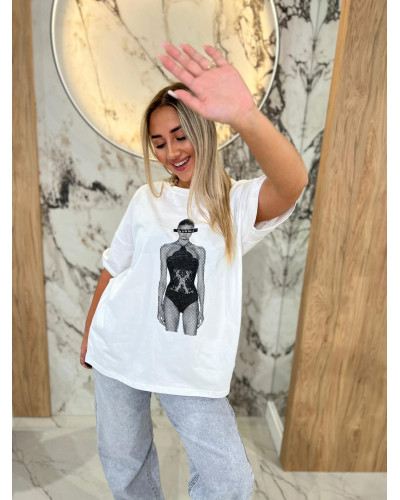 T-shirt modelką By o la la...! biały