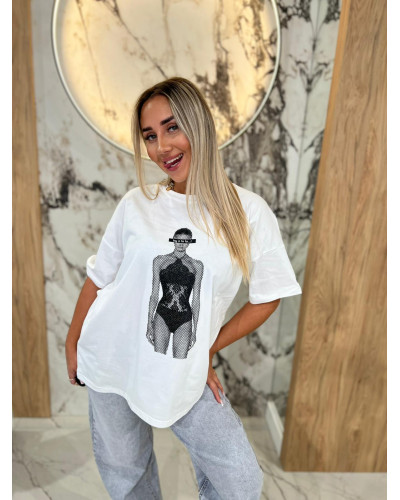 T-shirt modelką By o la la...! biały