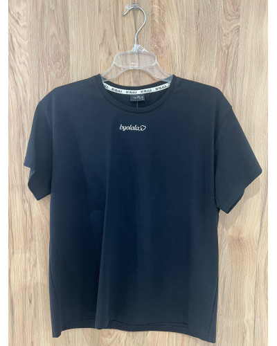 T-shirt z napisem By o la la...! czarny z białym