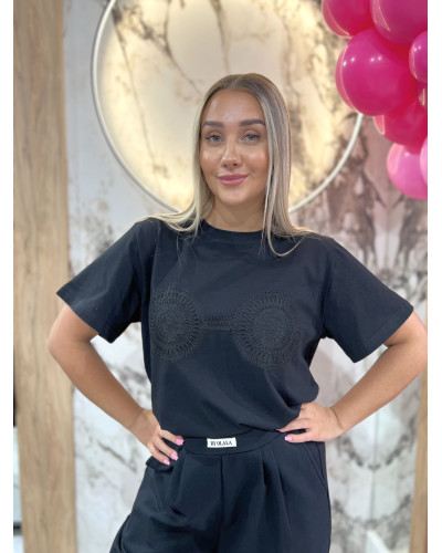 T-shirt BOHO By o la la...! czarny