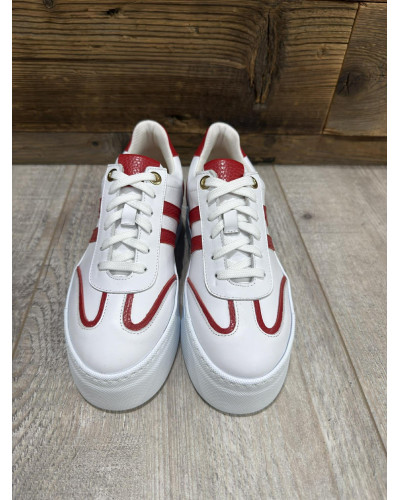 Sneakersy By o la la...! białe z red kiss