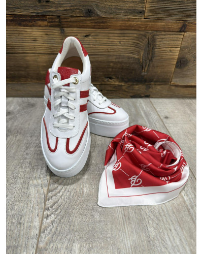 Sneakersy By o la la...! białe z red kiss