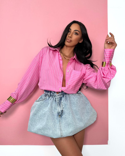 Koszula La Milla w paski różowa