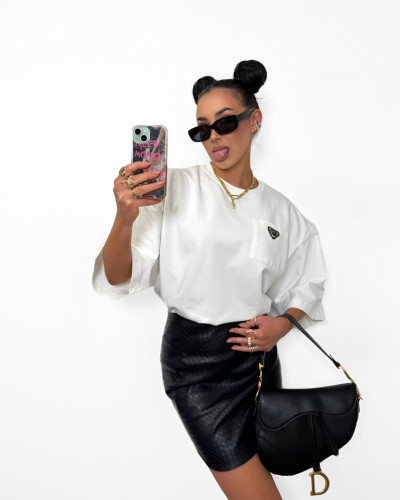 Bluzka z kieszonka La Milla oversize ecru