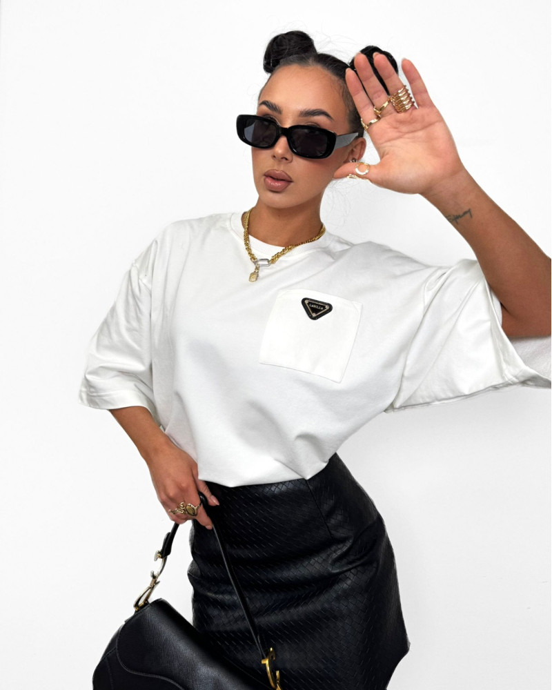 Bluzka z kieszonka La Milla oversize ecru