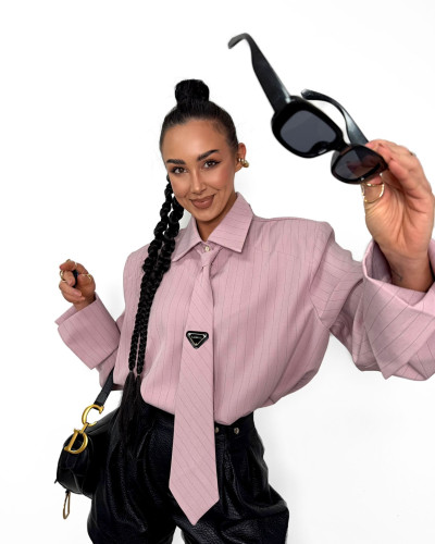 Koszula z krawatem La Milla pudrowy róż