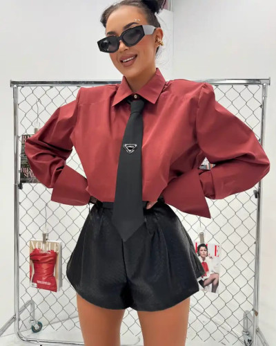 Koszula z krawatem La Milla ceglana