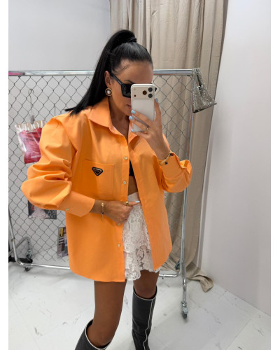 Koszula jeansowa La Milla pomarańczowa