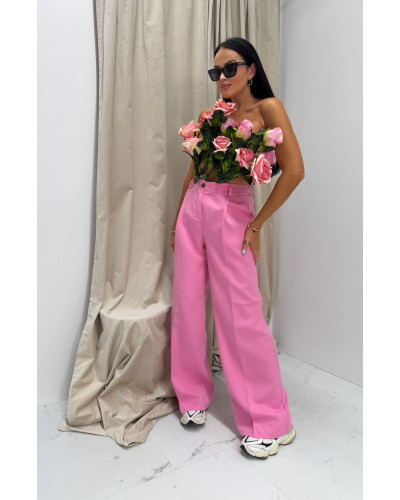 Spodnie materiałowe La Milla różowe