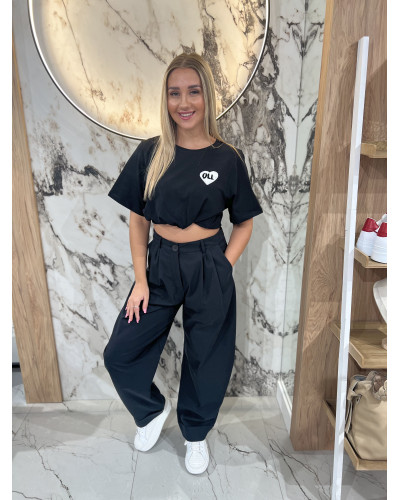 Spodnie drelichowe balony By o la la...! czarne