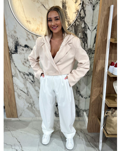 Spodnie drelichowe balony By o la la...! białe