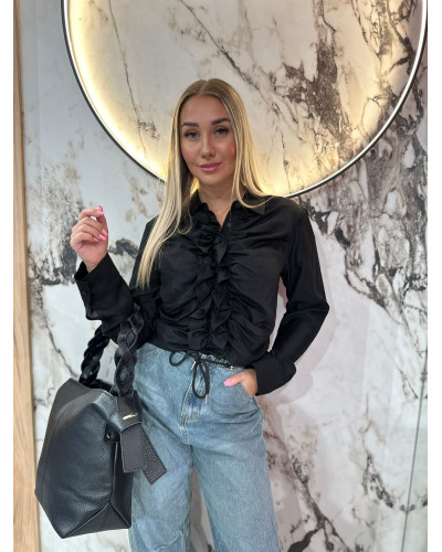 Koszula z żabotem By o la la...! czarna