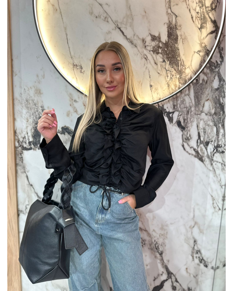 Koszula z żabotem By o la la...! czarna