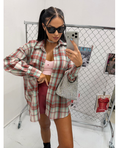 Koszula dłuższa w krate La Milla turkusowa