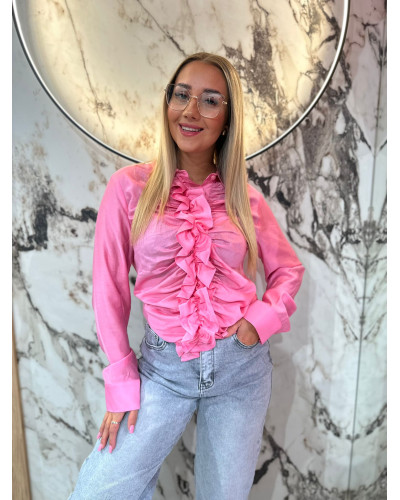 Koszula z żabotem By o la la...! sugar pink