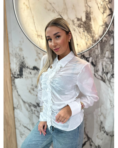 Koszula z żabotem By o la la...! biały