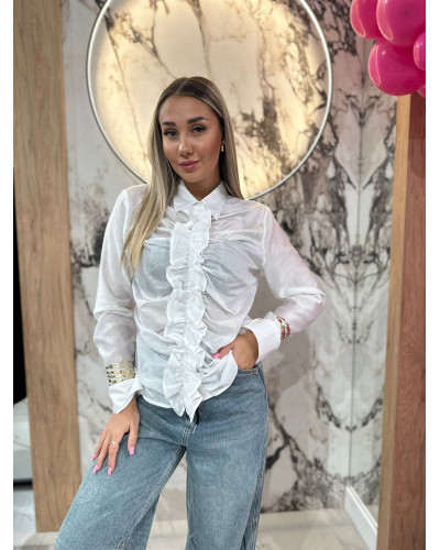 Koszula z żabotem By o la la...! biały