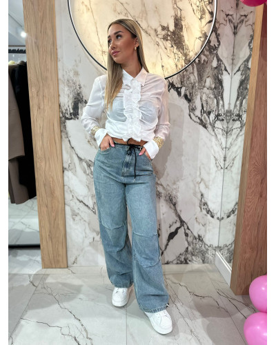 Koszula z żabotem By o la la...! biały