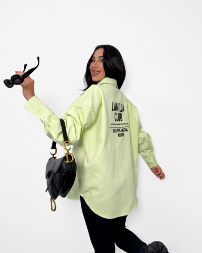 Koszula jeansowa La Milla Club limonka