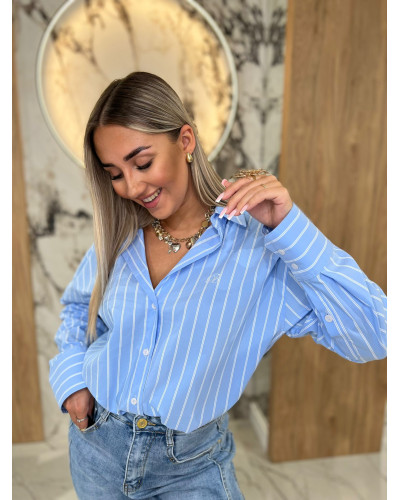 Koszula w paski By o la la...! niebieska