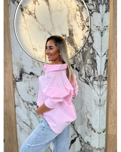 Koszula w paski By o la la...! sugar pink