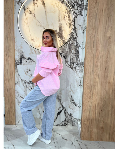 Koszula w paski By o la la...! sugar pink