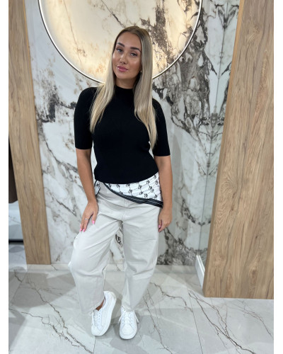 Półgolf prążkowany By o la la...! czarny