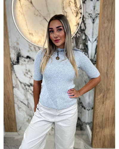 Półgolf prążkowany By o la la...! szary