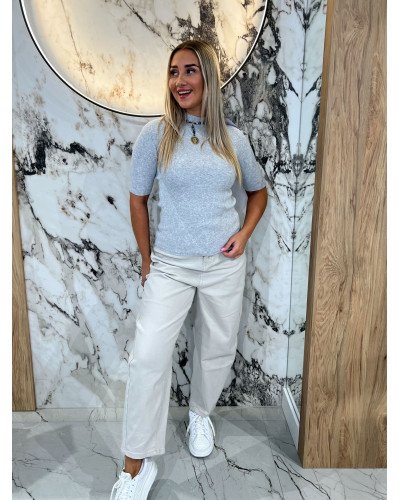 Półgolf prążkowany By o la la...! szary