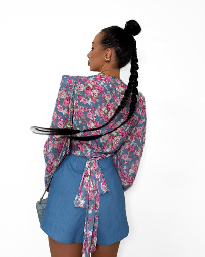 Koszula wiązana La Milla w kwiaty