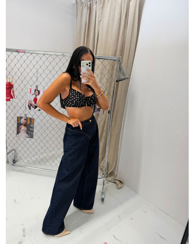 Spodnie jeansowe stringi La Milla ciemne