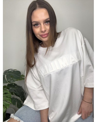T-shirt oversize La Milla śmietankowy