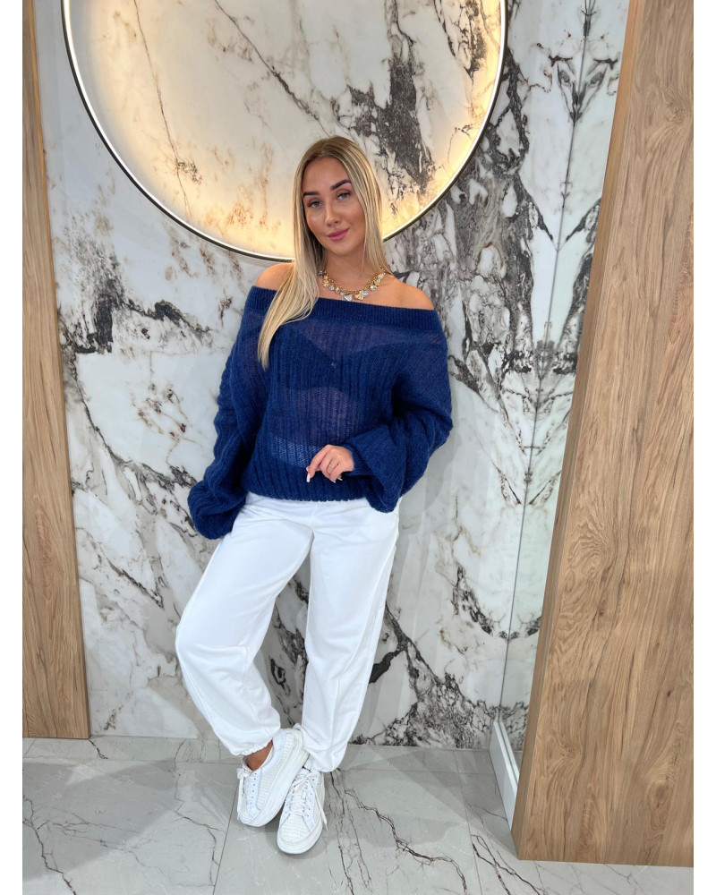 Spodnie dresowe z przeszyciem By o la la...! białe