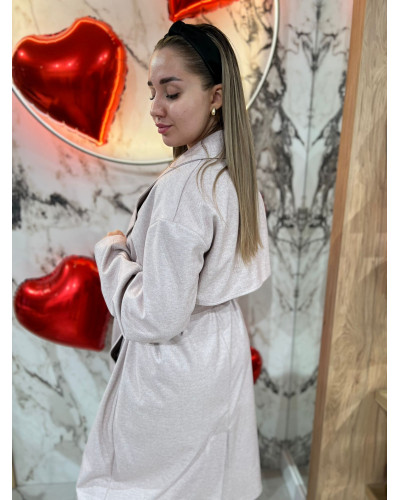 Płaszcz z paskiem By o la la...! pudrowy róż